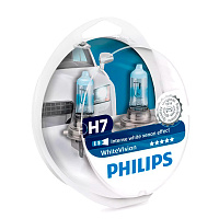 Лампа H7 12V-55W Philips PX26D WhiteVision 12972WHVSM галогенные белые 2шт в боксе