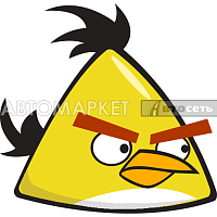 Наклейка "Angry Birds" желтая 15*15см.