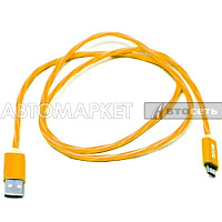 Кабель-переходник WIIIX USB-микроUSB светящийся оранжевый (CBL710-UMU-10OG) 1m