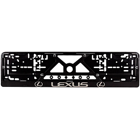 Рамка номерного знака "Лексус" черная, тиснение RG057