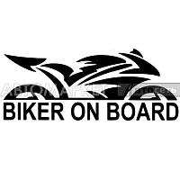Наклейка "Biker on board" наруж. черн. 8*17см