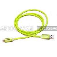 Кабель-переходник WIIIX USB-8 pin светящийся зеленый (CBL710-U8-10G) 1м