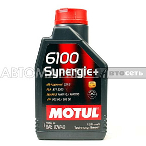 Motul моторное масло 6100 Sinergie+ 10W40 1л п/син. (102781)
