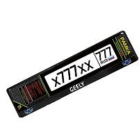 Рамка номерного знака "Geely" черная, печать RG076A