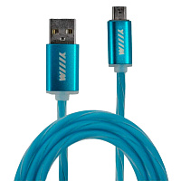 Кабель-переходник WIIIX USB-USB светящийся Type-C синий (CBL710-UTC-10BU) 1m