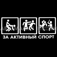 Наклейка "За активный спорт" бел.12*29см.