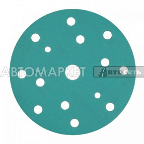 Круг абразивный на липучке Р500 SUNMIGHT 150мм. зеленый 53017