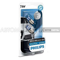 Лампа 12V T4W Philips WhiteVision 12929NBVB2 2 шт